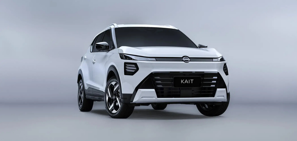 Novo Nissan Kait em vista dianteira de três quartos